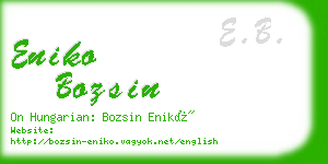 eniko bozsin business card